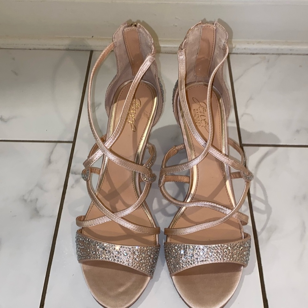 Badgley Mischka satin wedge size 10 never been worn